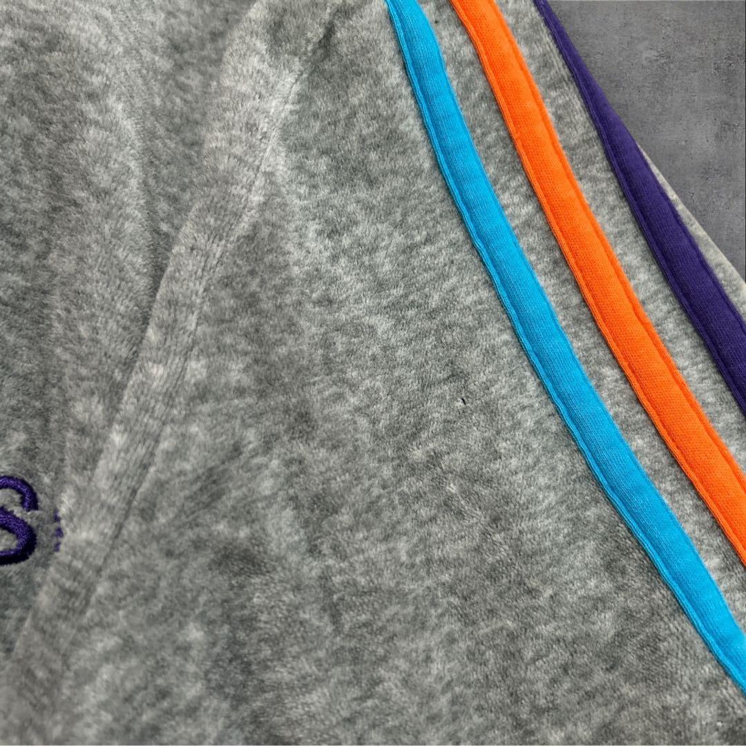 adidas トラックジャケット　ベロア調　マルチカラー　上下セット　ダンス