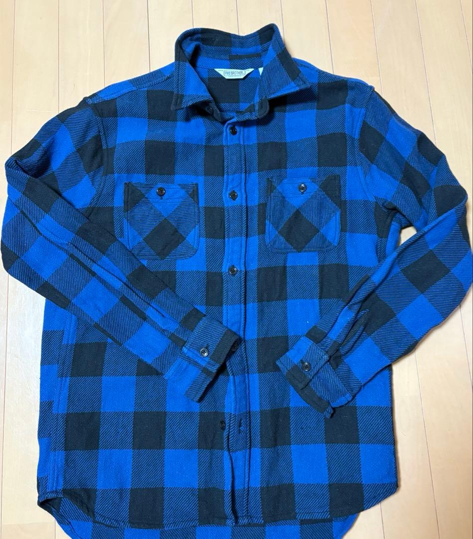 FIVE BROTHER ヘビーフランネルシャツ 青 バッファローチェック