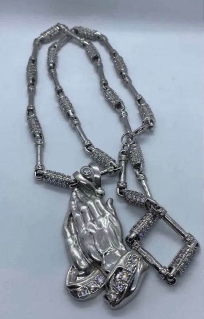 Silver 925 Pray Hand ＆Old school Chain