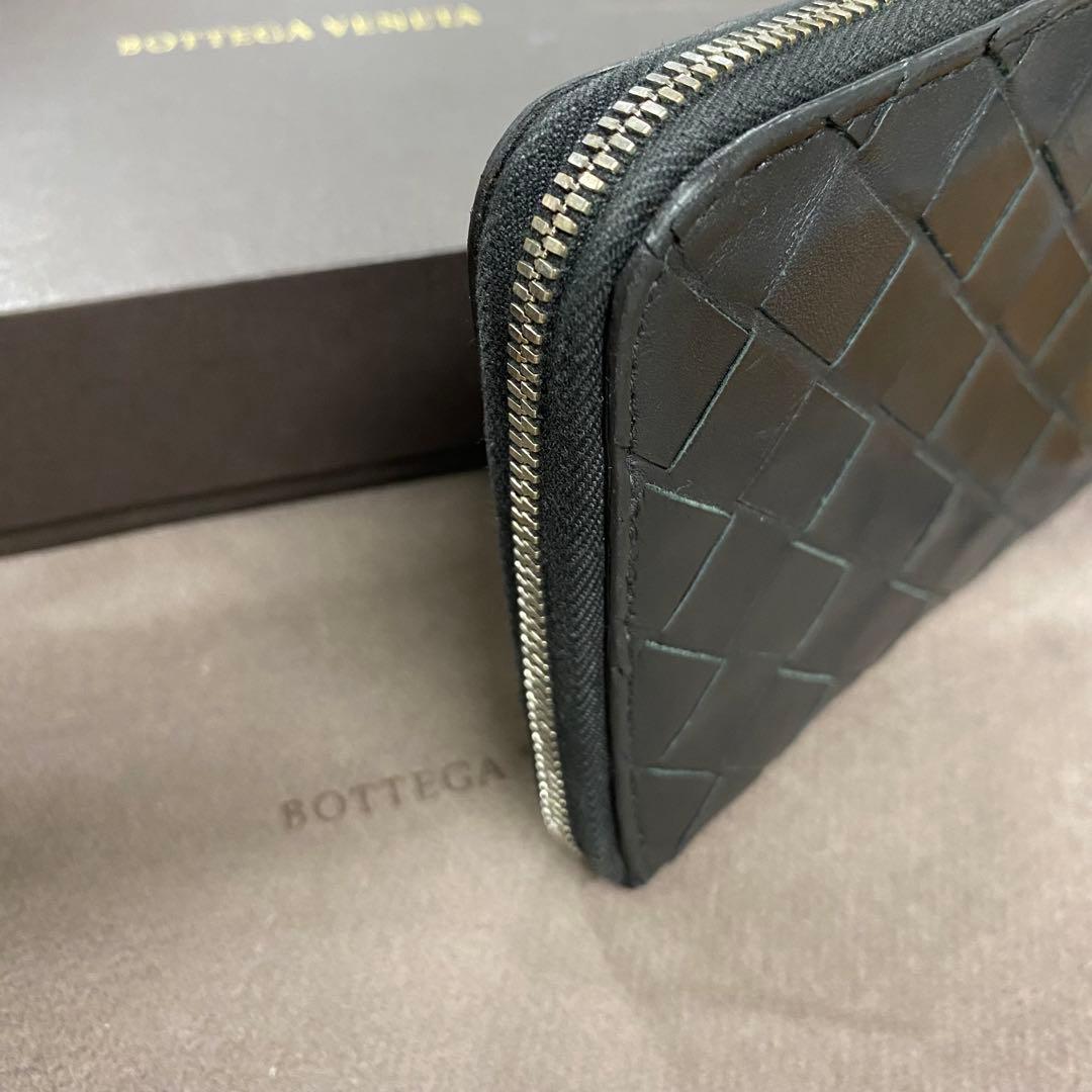 現行　ボッテガヴェネタ　財布　長財布　イントレチャート　ラウンドファスナー