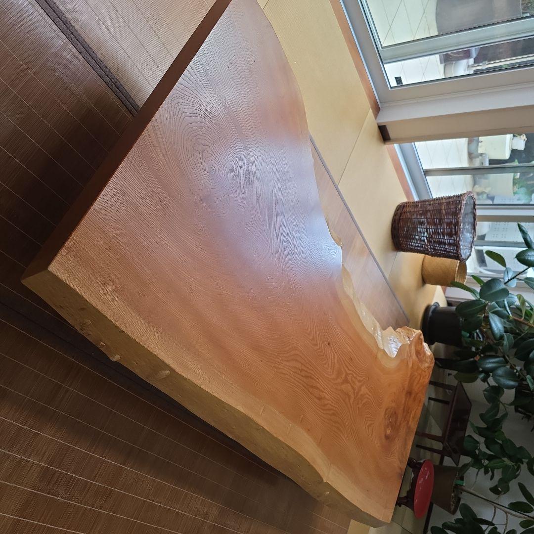 高級欅無垢材一枚板半額以下！大きめテーブル(座卓食卓、ダイニング、仕事テーブル)