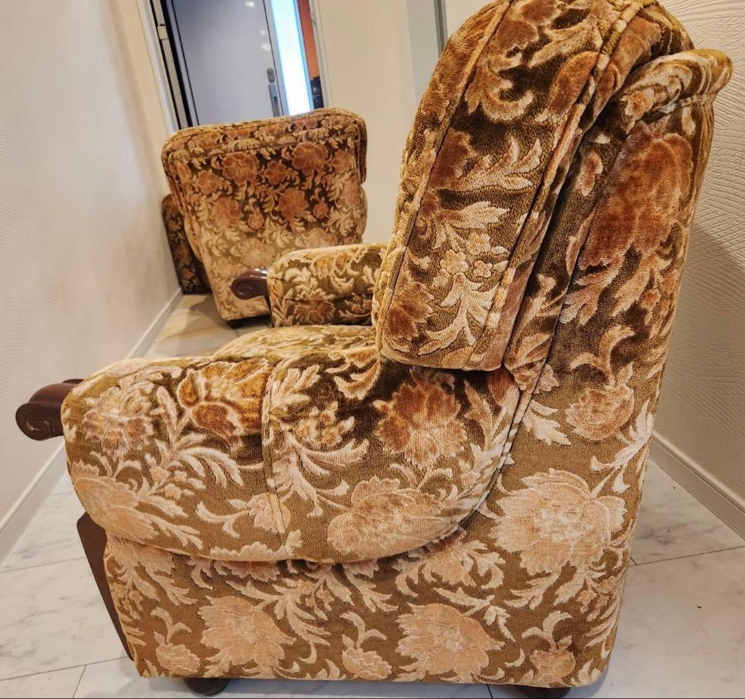 オールドカリモク　old karimoku 金華山　アンティーク　1人掛けソファ