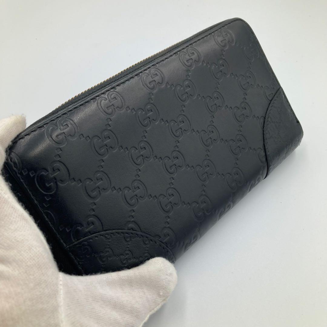 GUCCI グッチ　長財布　ラウンドファスナー　ブラック