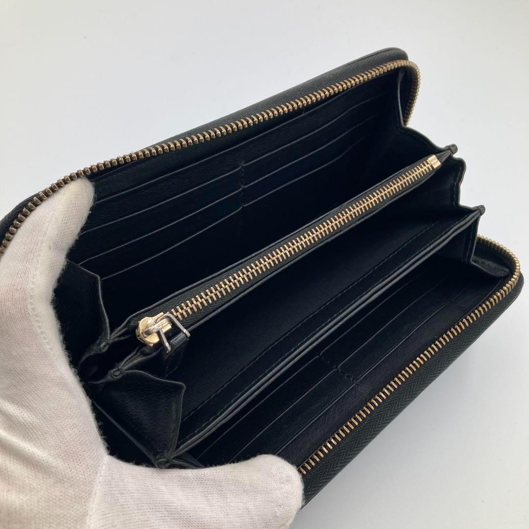 GUCCI グッチ　長財布　ラウンドファスナー　ブラック