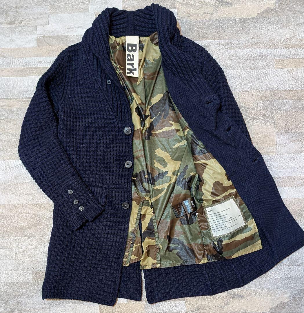 ★月末セール★イタリア製 Bark ニットコート カモフラ裏地