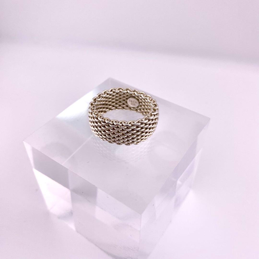 Tiffany & Co. サマセット リング ワイドメッシュ シルバー約18号