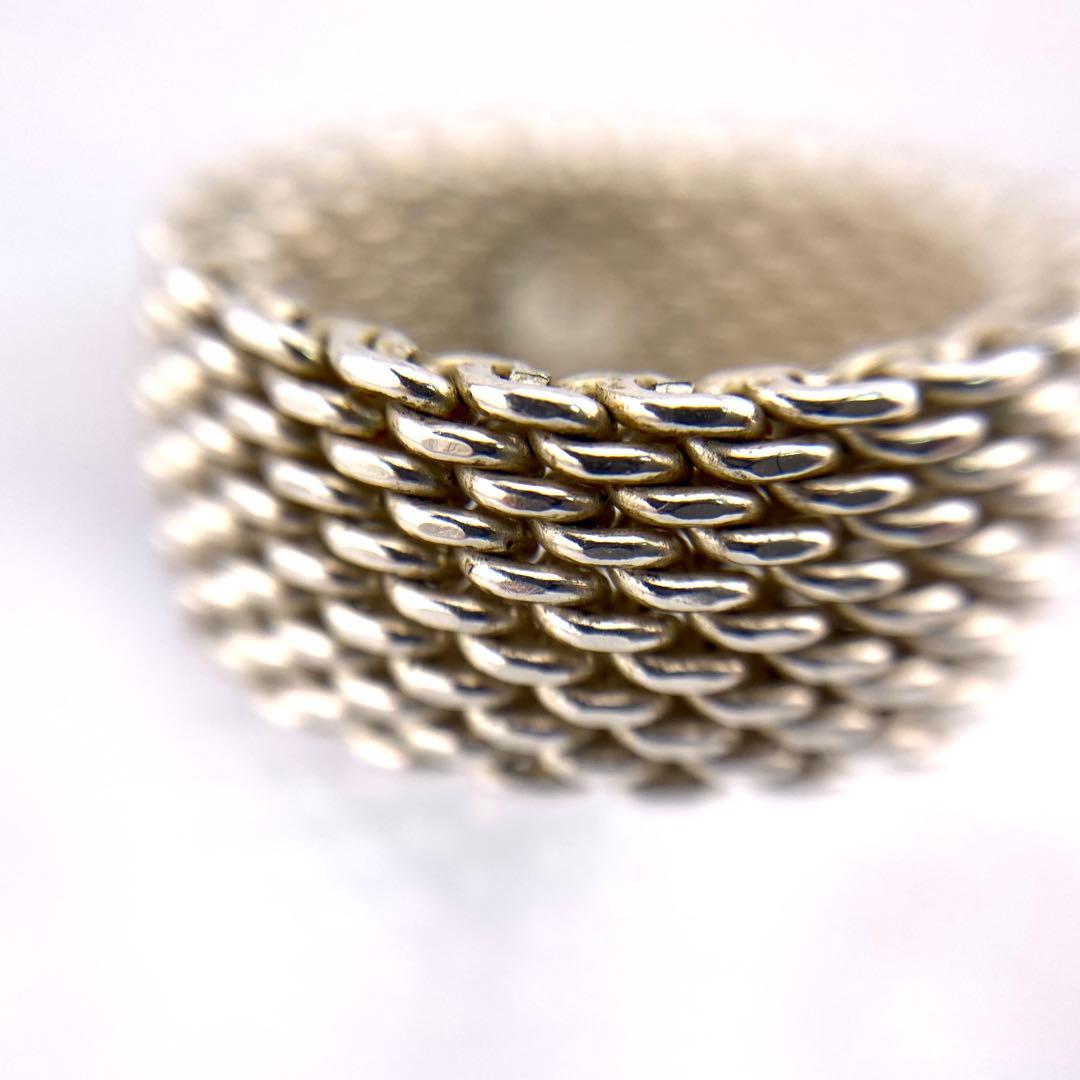 Tiffany & Co. サマセット リング ワイドメッシュ シルバー約18号