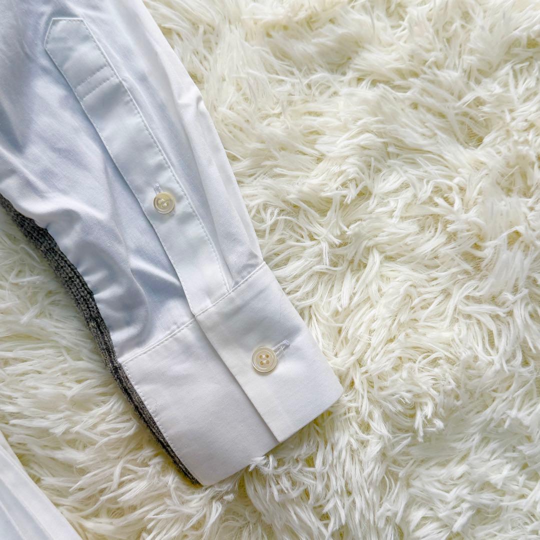 sacai グレー ホワイト ワンピースプリーツワンピース ドッキング M