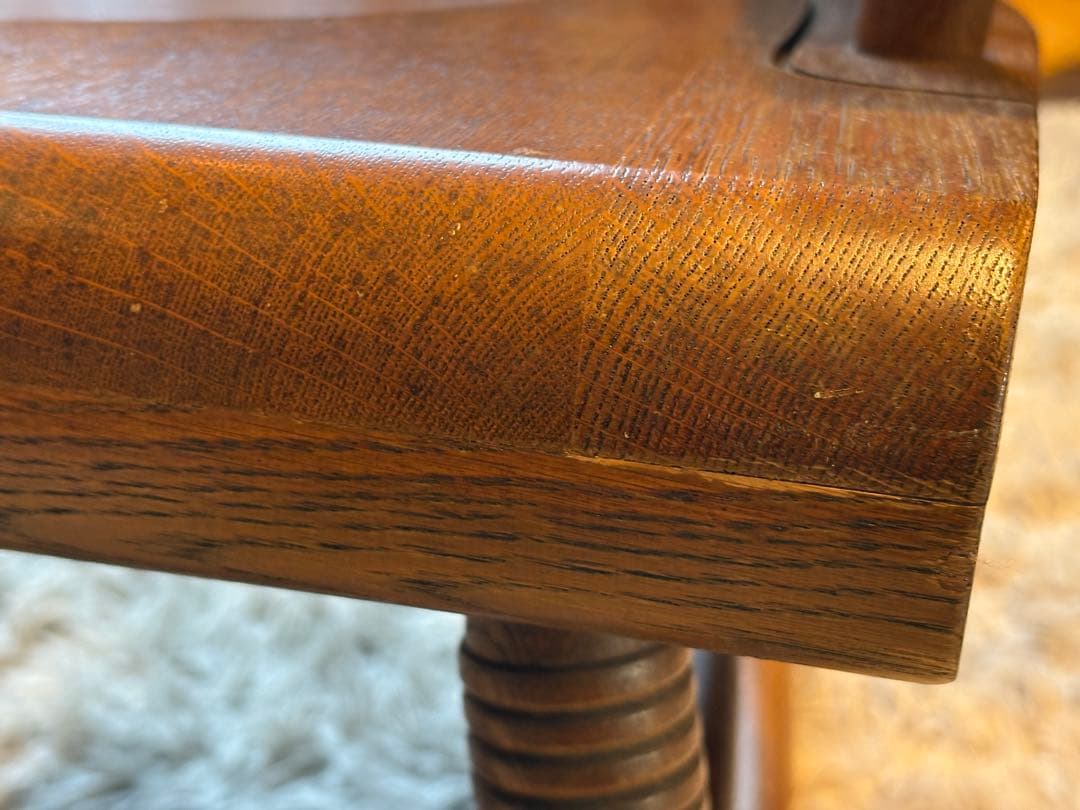 ②飛騨産業 キツツキマーク ロッキングチェア ダイニングチェア ビンテージ nG