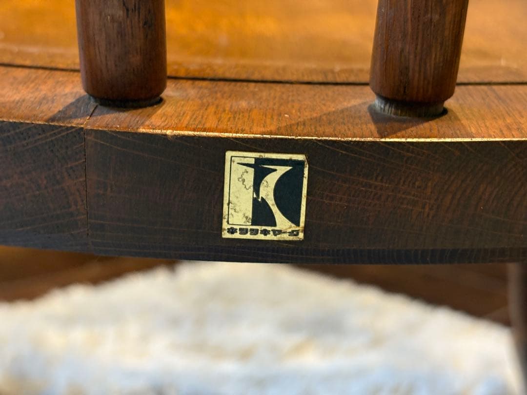 ②飛騨産業 キツツキマーク ロッキングチェア ダイニングチェア ビンテージ nG