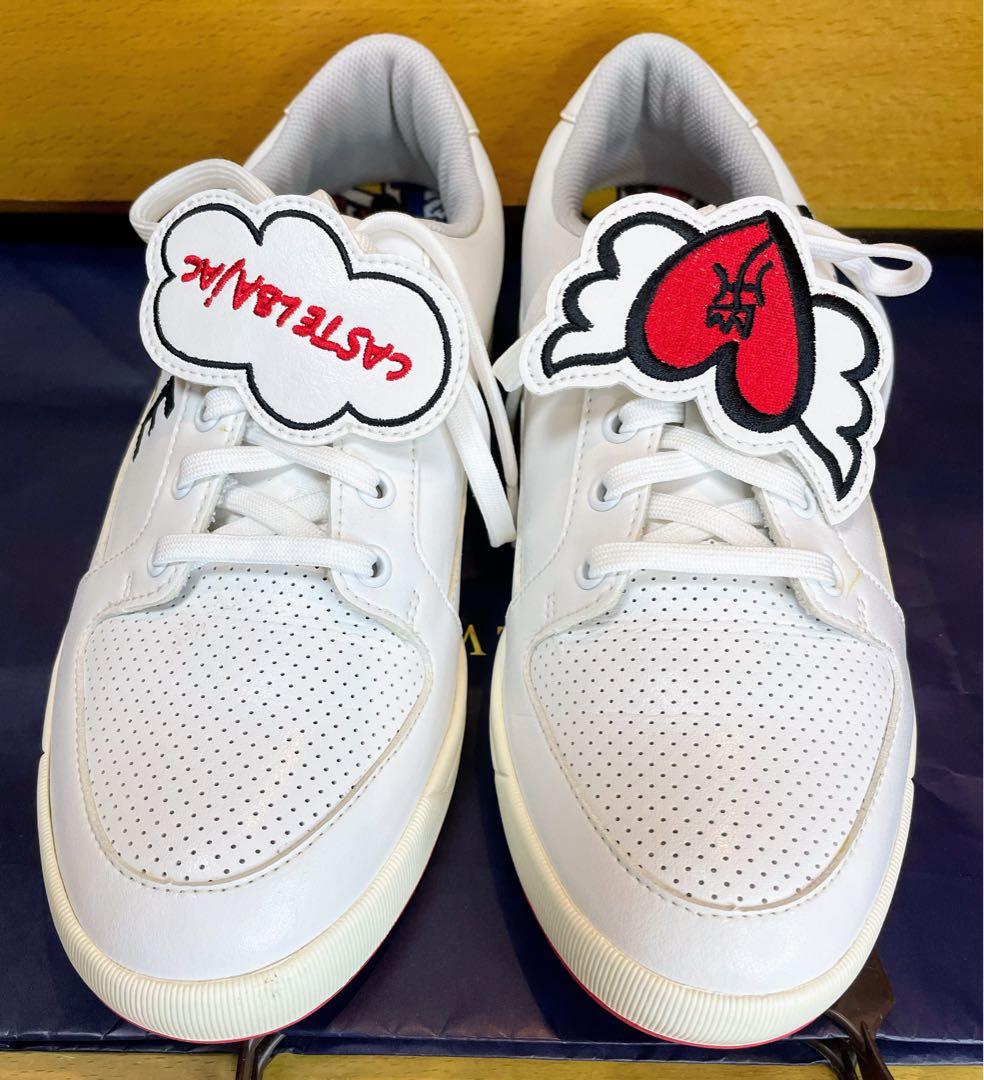 美品カステルバジャックスポーツゴルフ 春夏ゴルフシューズ24スパイクレス