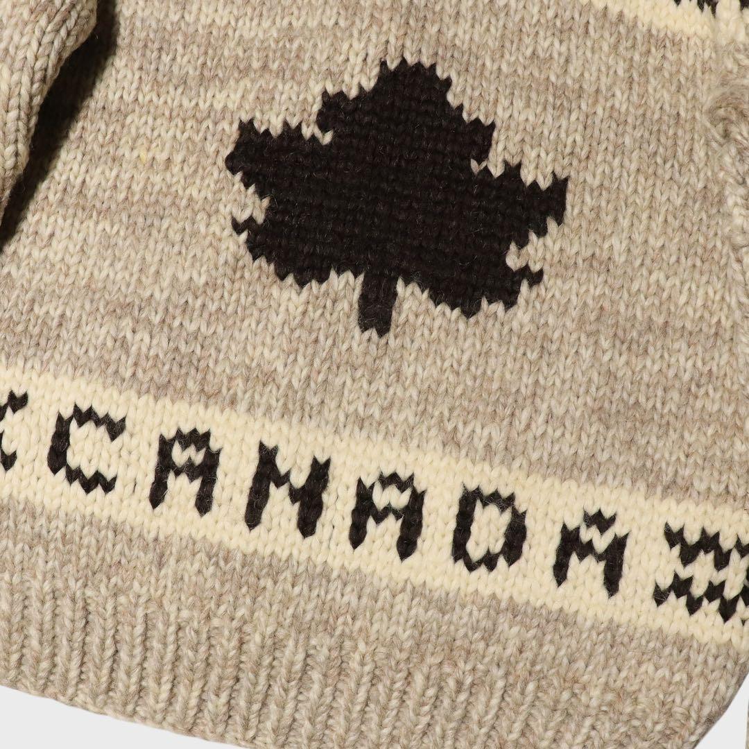 美品★L★KANATA★カウチンニット★メープル リーフ★カナダ製★カーディガン