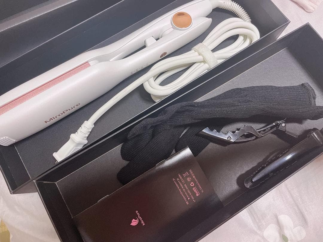 可愛らしい挟むだけカールアイロン マイナスイオン吹出