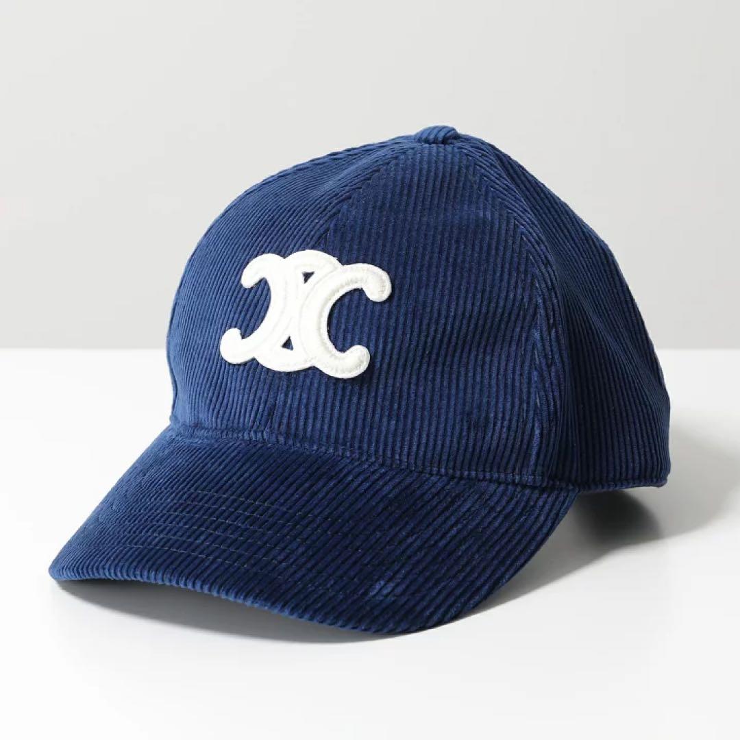 CELINE セリーヌ ネイビー トリオンフ ベースボールキャップ S