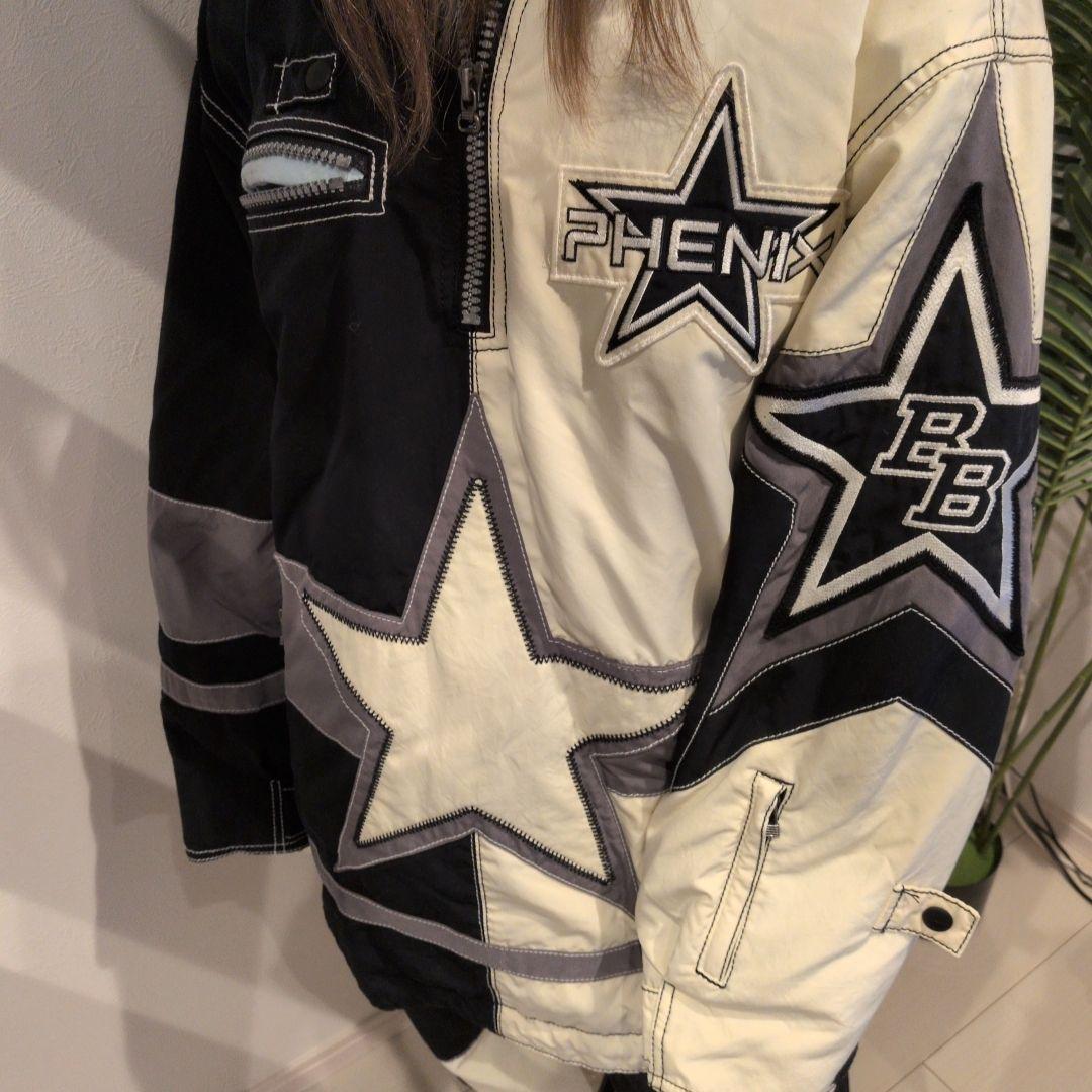 激シブ!!! PHENIX スノボ スキー ビブパンツ上下セット 星型総柄