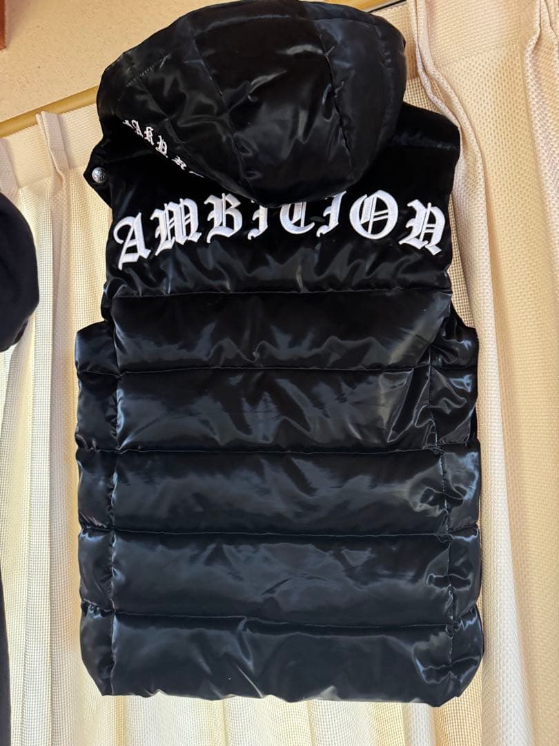 RTGEG 黒 フード付き ベスト AMBITION刺繍 値下げ⭕️