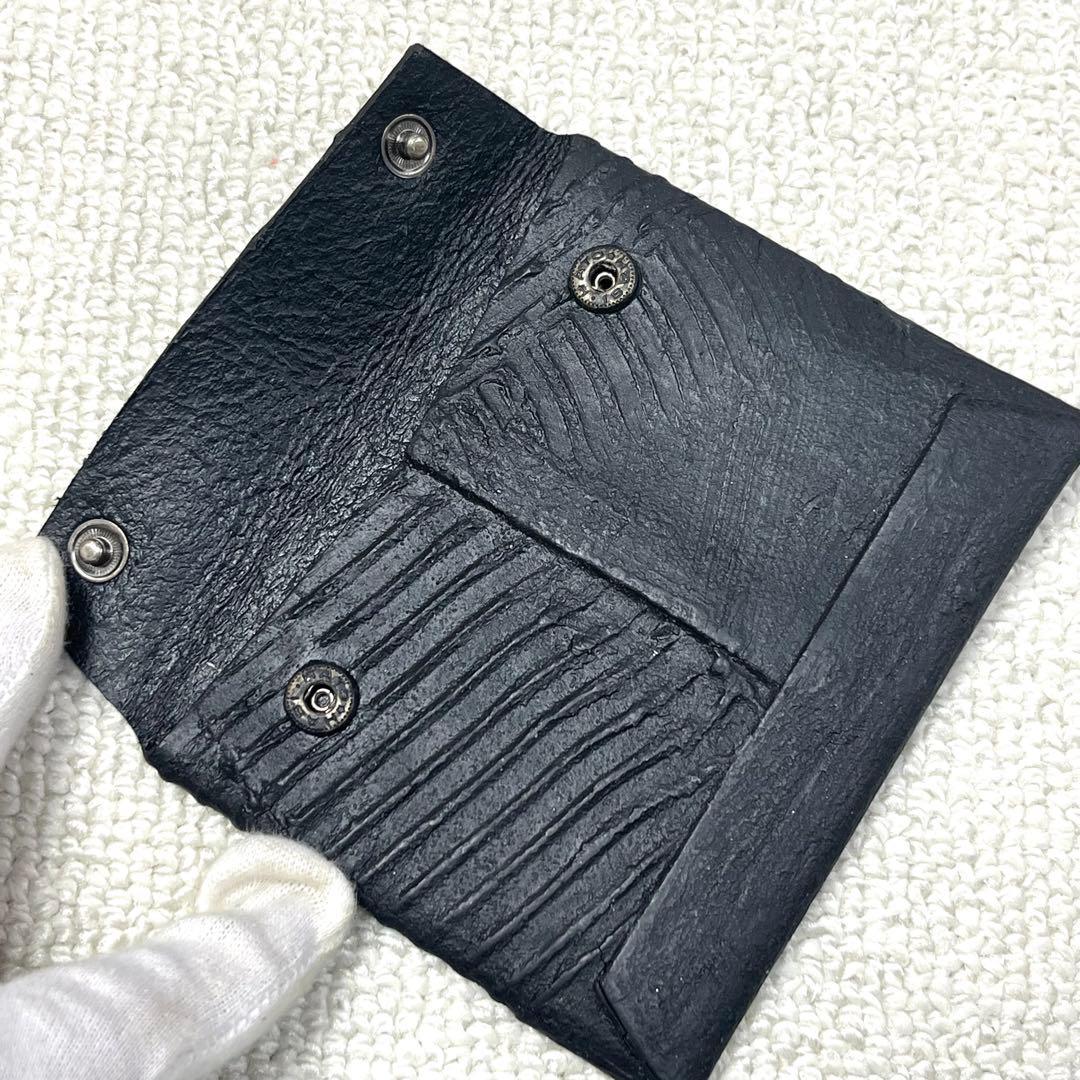 【美品】カガリユウスケ ケース 黒壁 牛革/パテ 黒 漆喰 小銭入れ