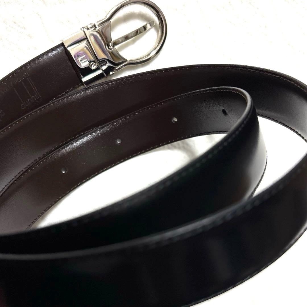 新品　dunhill ダンヒル　ベルト　リバーシブル　ブラック　ダークブラウン