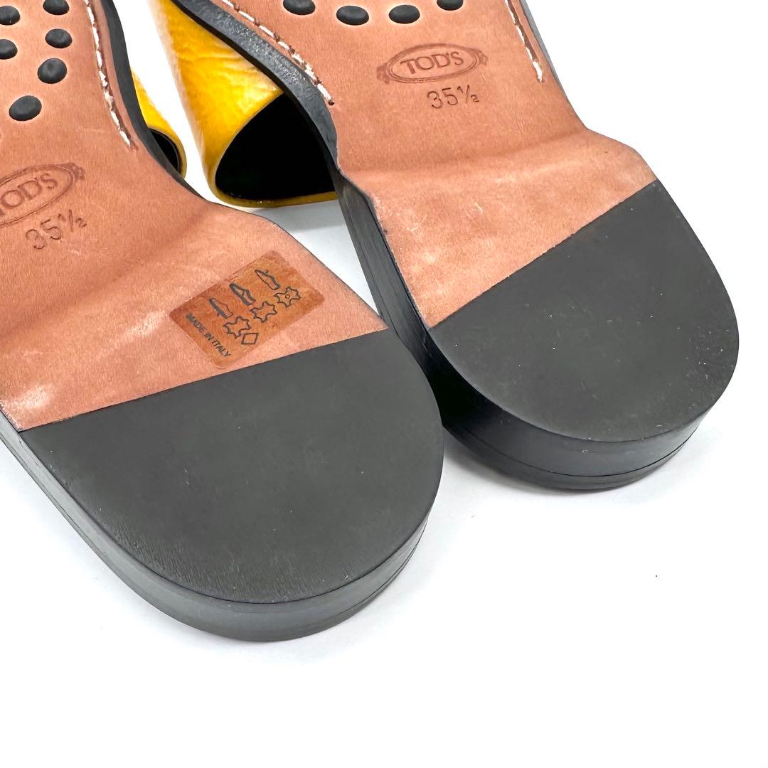 未使用✨TOD'S トッズ フラットサンダル パテントレザー イエロー 23cm
