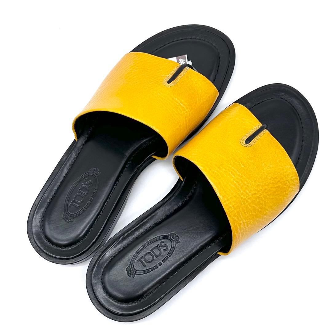 未使用✨TOD'S トッズ フラットサンダル パテントレザー イエロー 23cm
