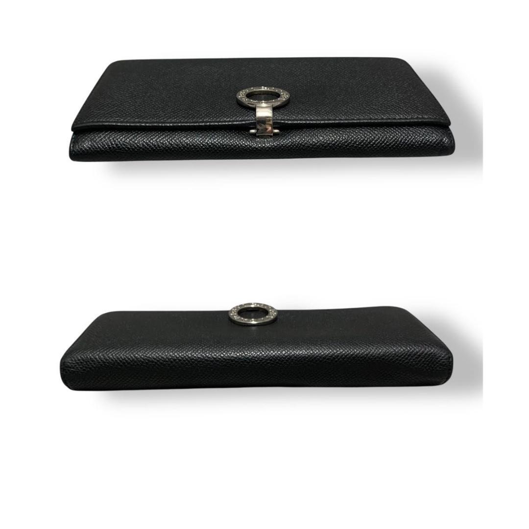 ブルガリ ビーゼロワン 長財布 ロゴクリップ レザー ブラック 黒