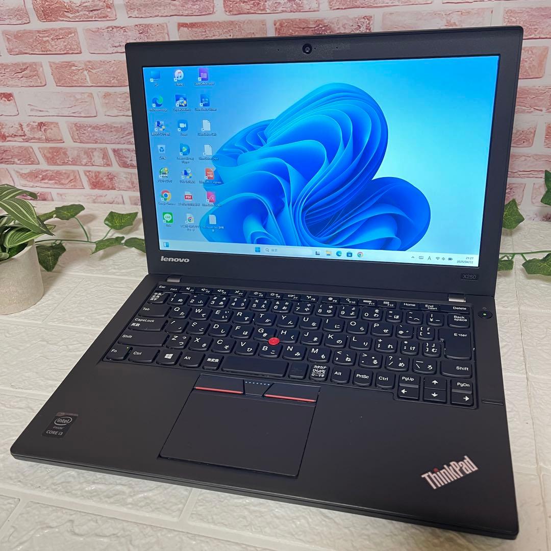 ★中古レノボSSD新品128GB★X250 Win11 カメラノートPC389