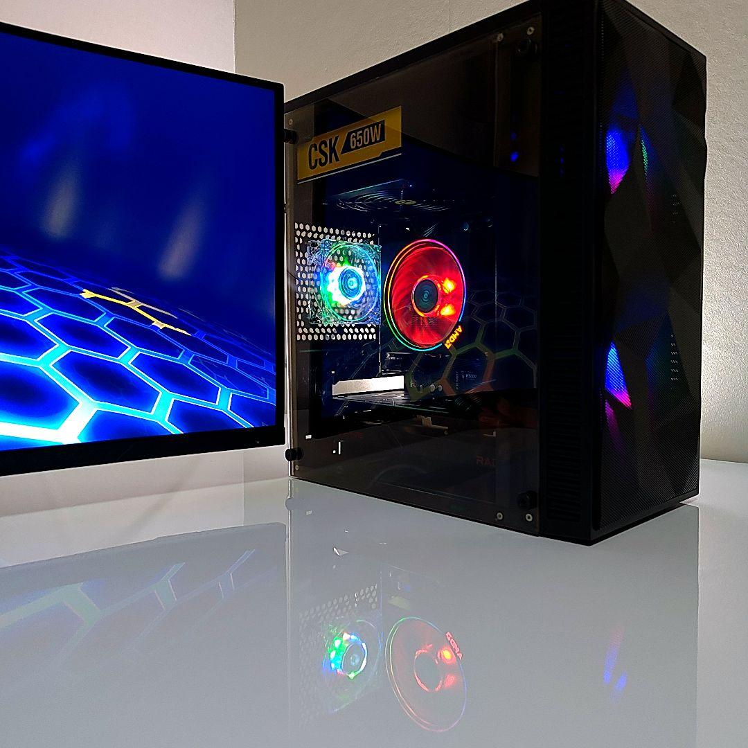 【コンパクト ゲーミングPC】デスクトップ／ミニタワー／ブラック／光る LED