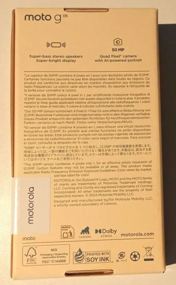 motorola moto g05 未開封