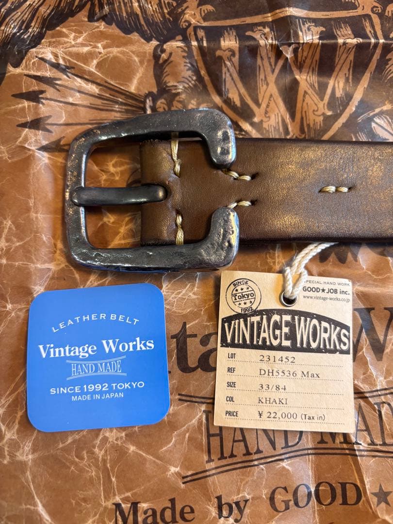ビンテージワークス ベルト 33インチ DH5536 MAX カーキー