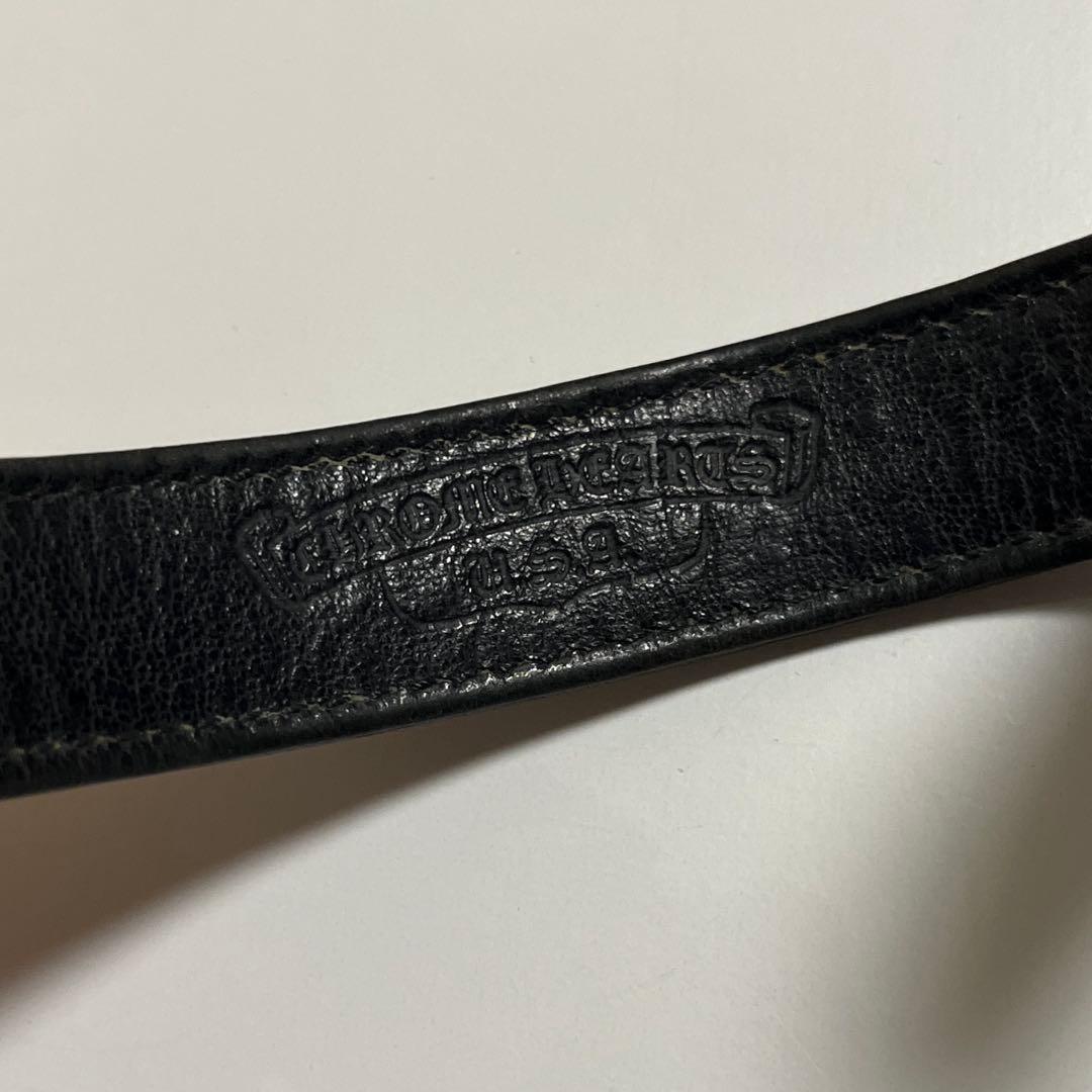 CHROME HEARTS 3BTN 2SNP レザーブレスレット ブラック
