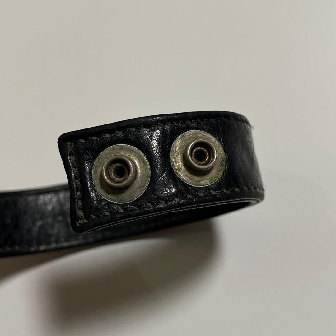 CHROME HEARTS 3BTN 2SNP レザーブレスレット ブラック