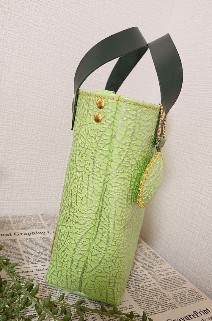 【オーダー】◇本革◇ぷっくり♪リアルメロンなトートバッグ☆