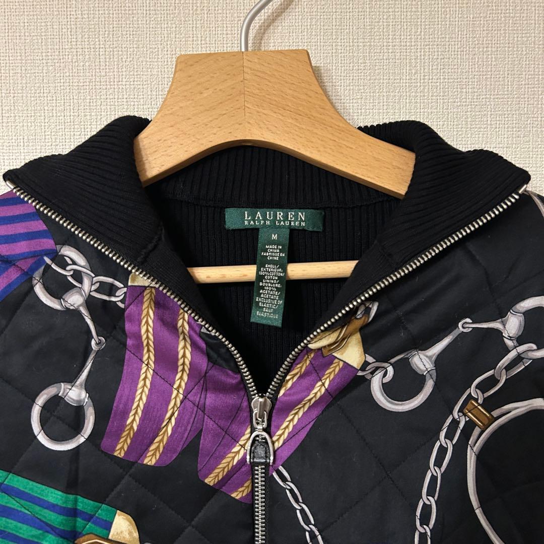 新品　ラルフローレン ニット　ジップセーター　ドライバーズニット 馬具柄　総柄