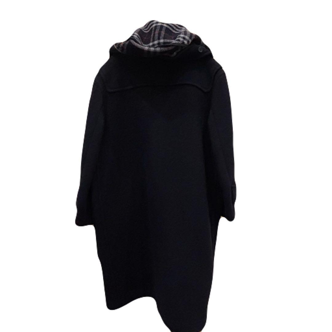 [美品　英国製] バーバリー　ノバチェック　ロング丈　ダッフルコート　ネイビー