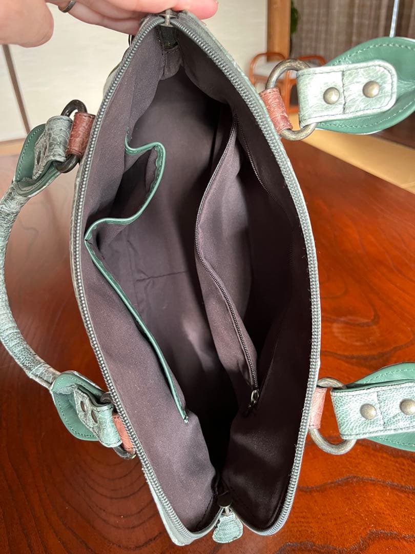 【希少】本革 オーストリッチレッグ パッチワーク ハンドバッグ グレー系