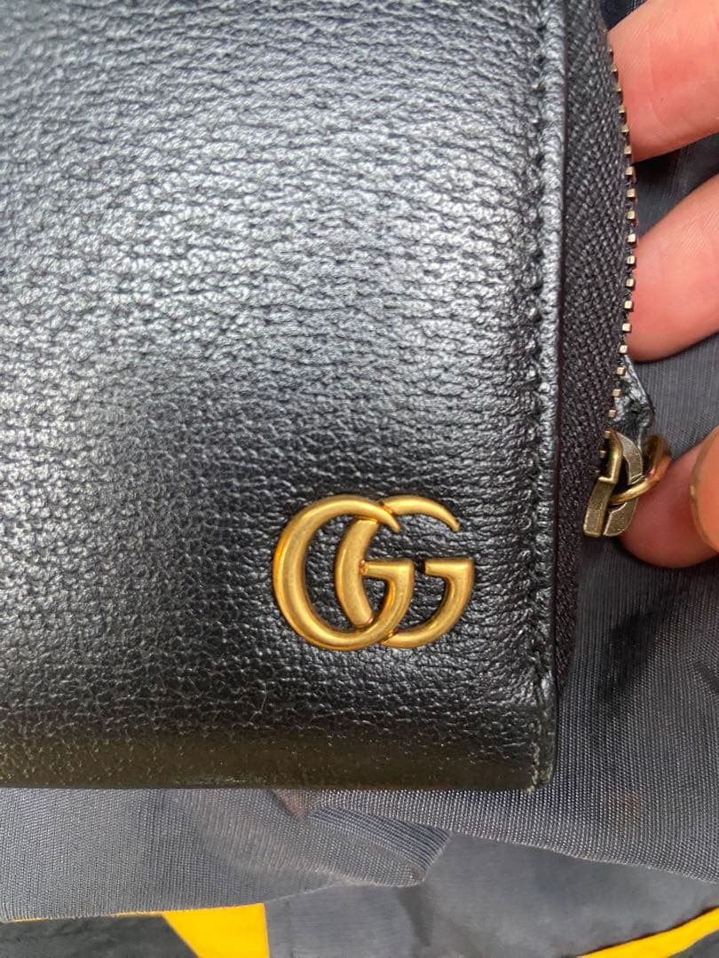 GUCCI 長財布　ラウンドファスナー　GGマーモント レザー