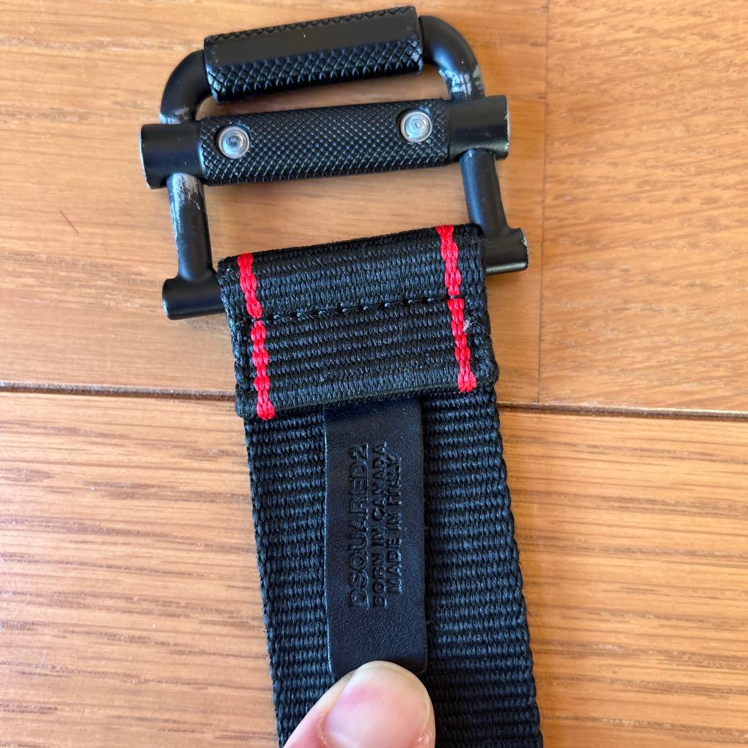 DSQUARED2 ブラック ベルト ロゴ入り