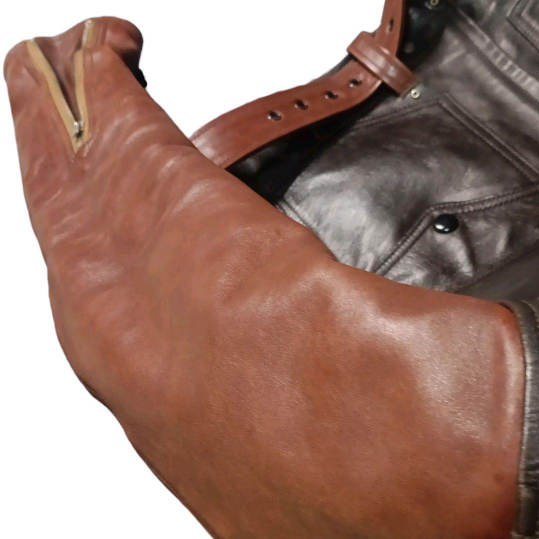 ✨The REAL McCOY'S ホースハイド ベルト付 シングルライダース