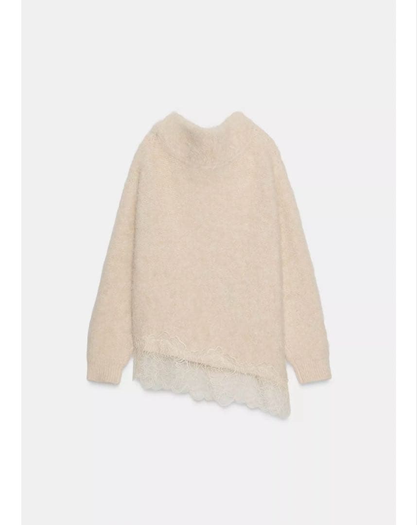完売品⭐︎ZARA レースコンビニットセーター S