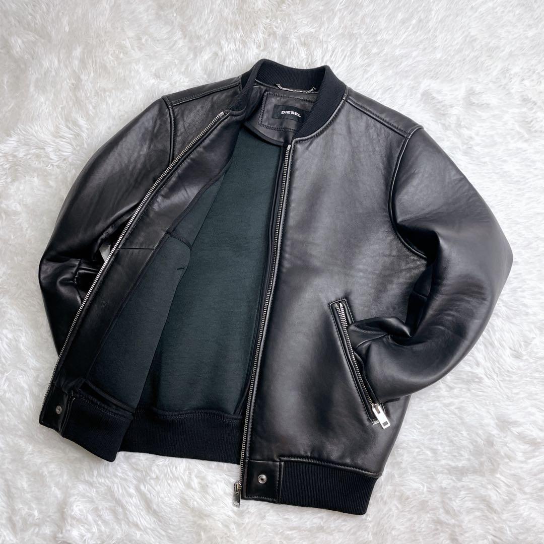 極美品✨DIESEL ボンバージャケット ラムスキン シングル MA-1 S