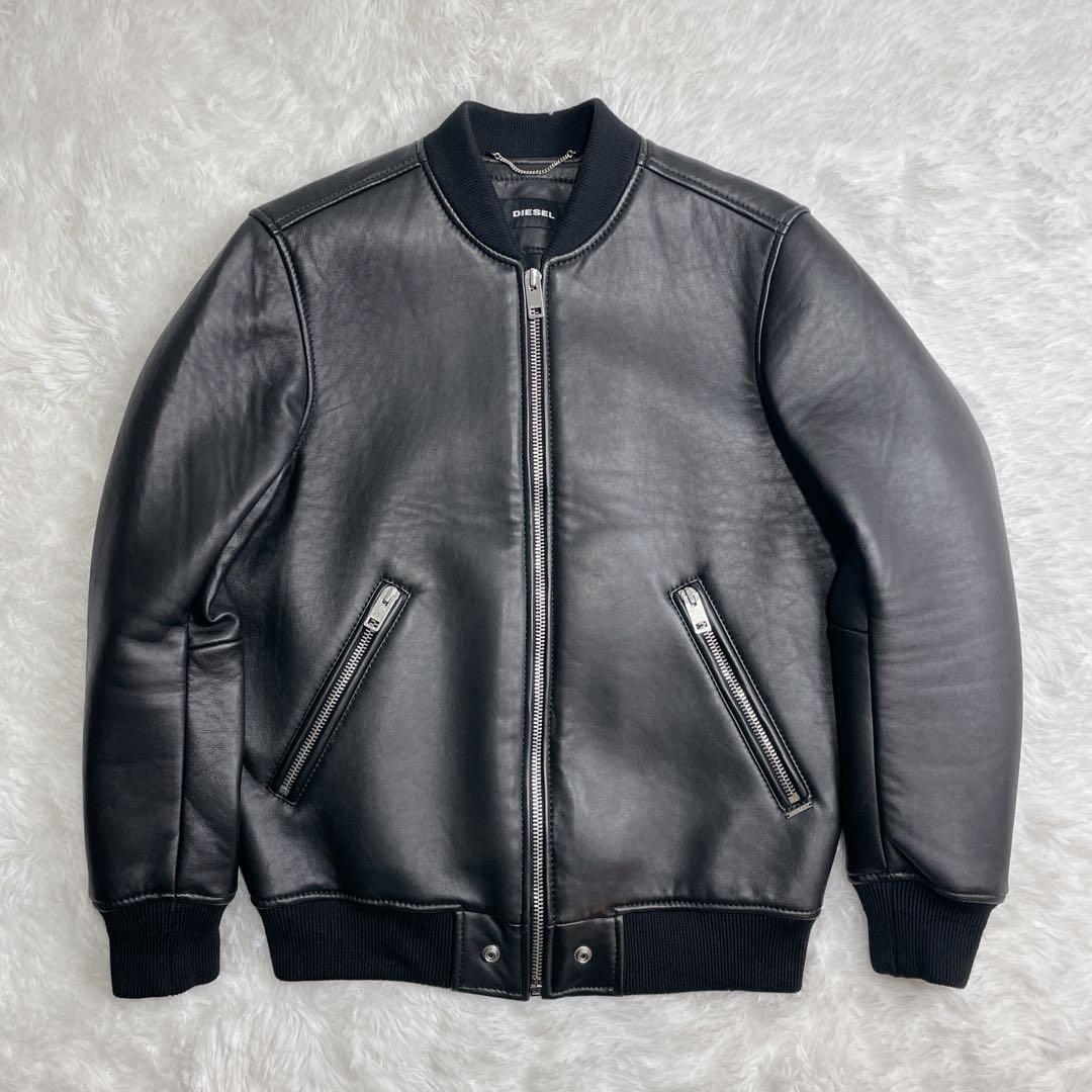 極美品✨DIESEL ボンバージャケット ラムスキン シングル MA-1 S