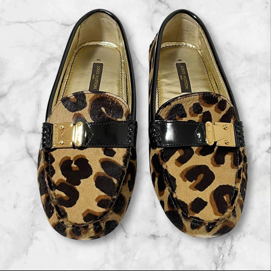 818　LOUIS VUITTON ヒョウ柄 ドライビングシューズ