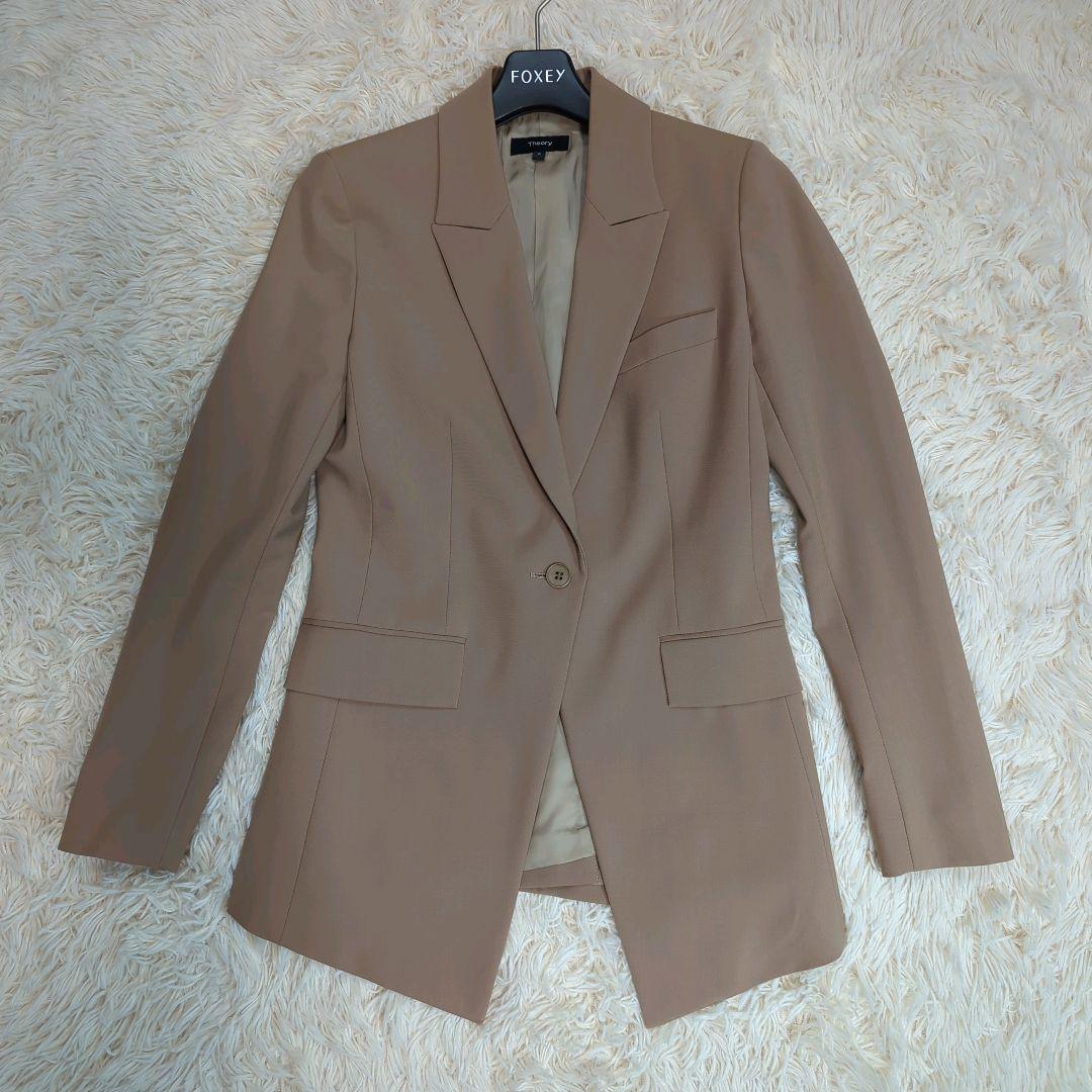 美品 Theory キャメルカラー パンツスーツ セットアップ Sサイズ