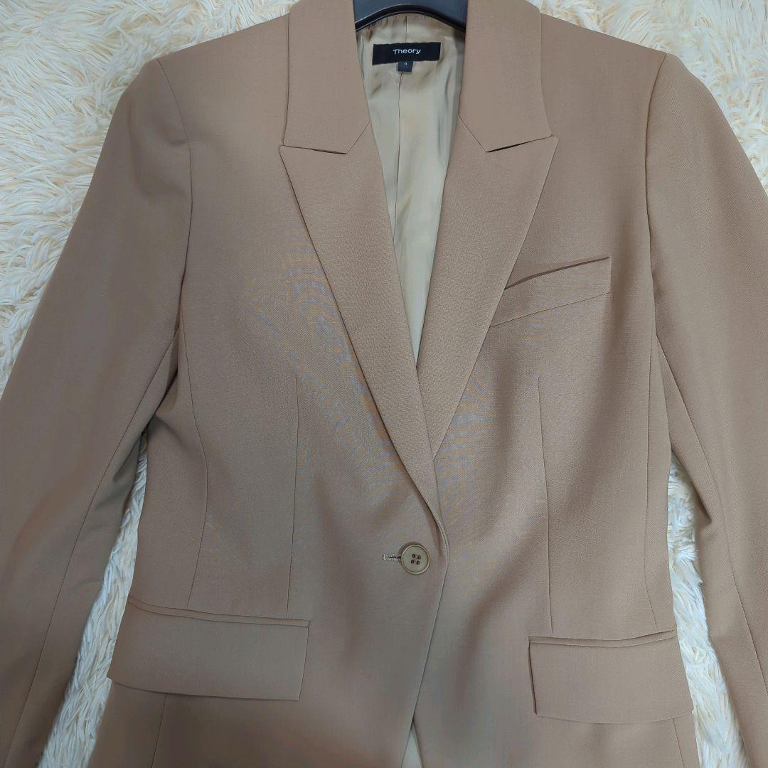 美品 Theory キャメルカラー パンツスーツ セットアップ Sサイズ