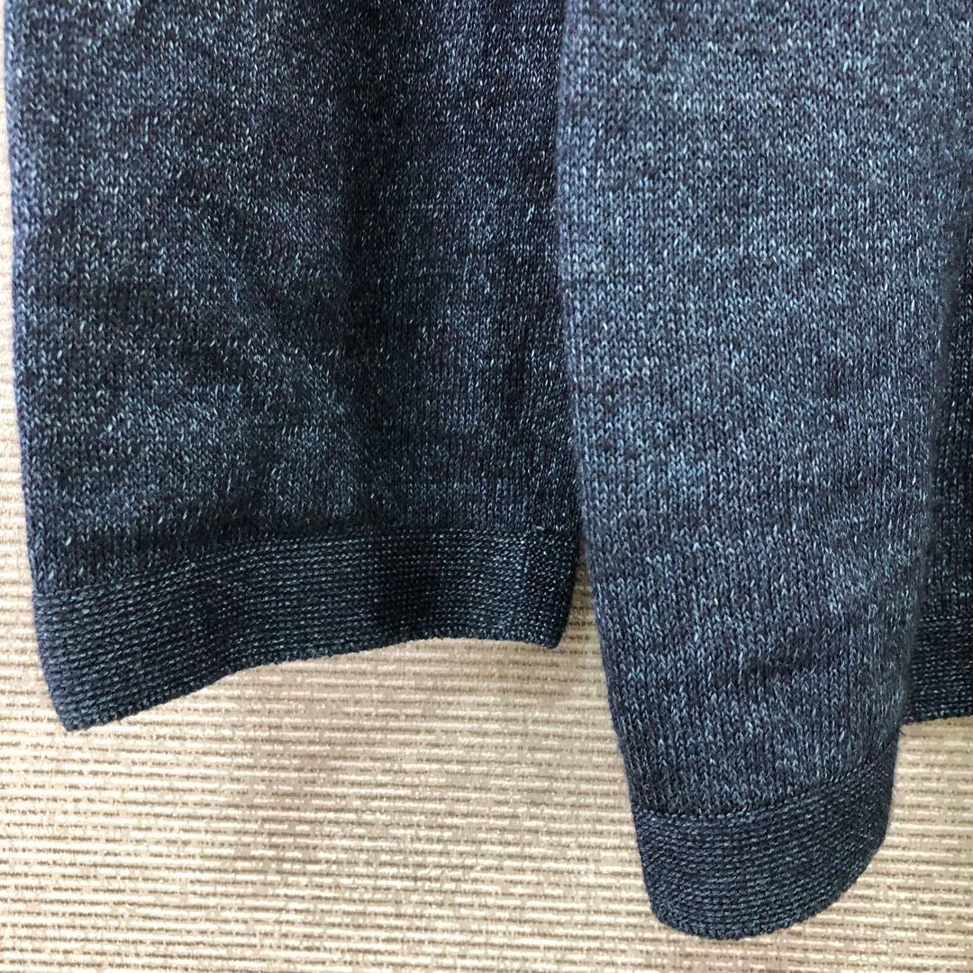 45R ホール超ガーゼの908タートル タートルネックニット インディゴ