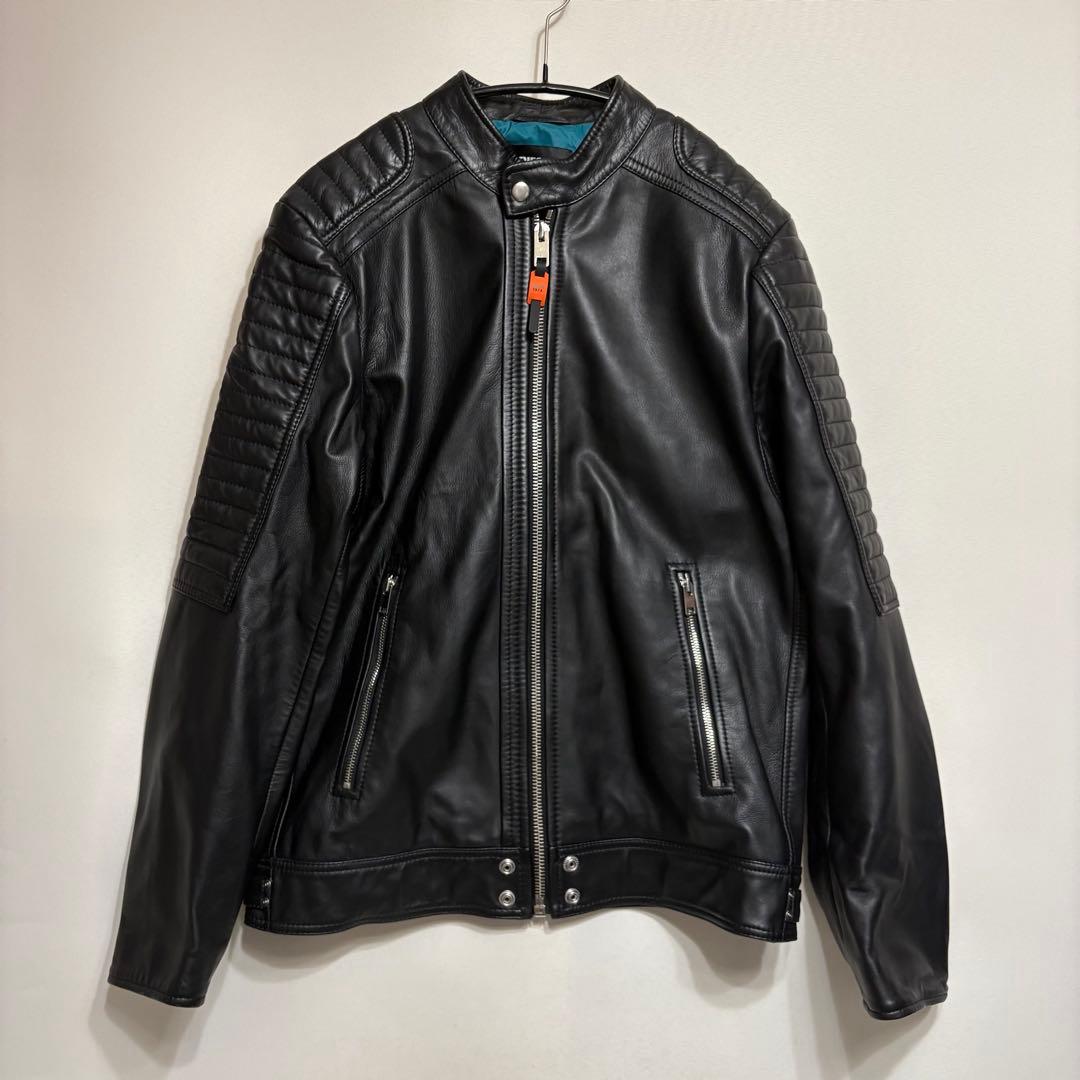 美品 DIESEL L-SHIRO JACKET 羊革 ライダースジャケット L