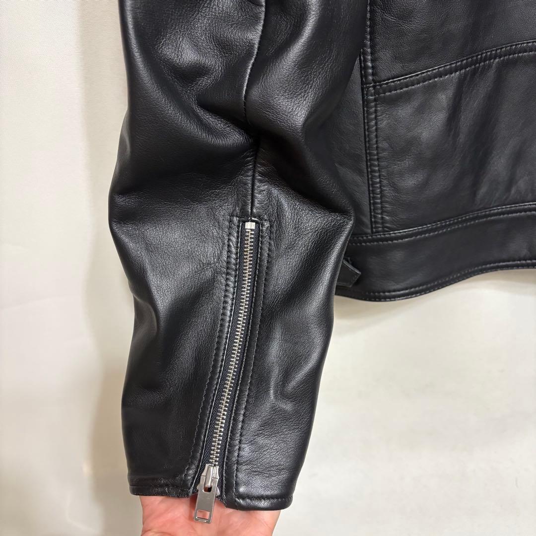 美品 DIESEL L-SHIRO JACKET 羊革 ライダースジャケット L