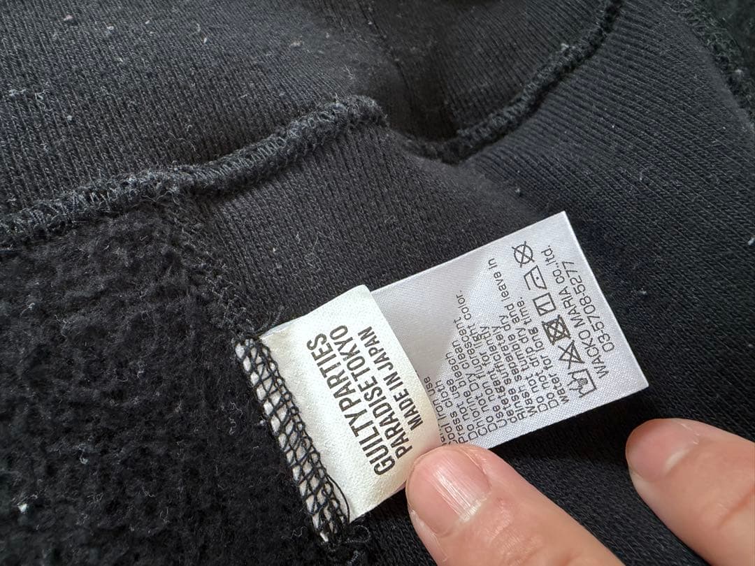 T*i様 【極美品 芸能人着用】WACKO MARIA ロゴプリントパーカー 黒