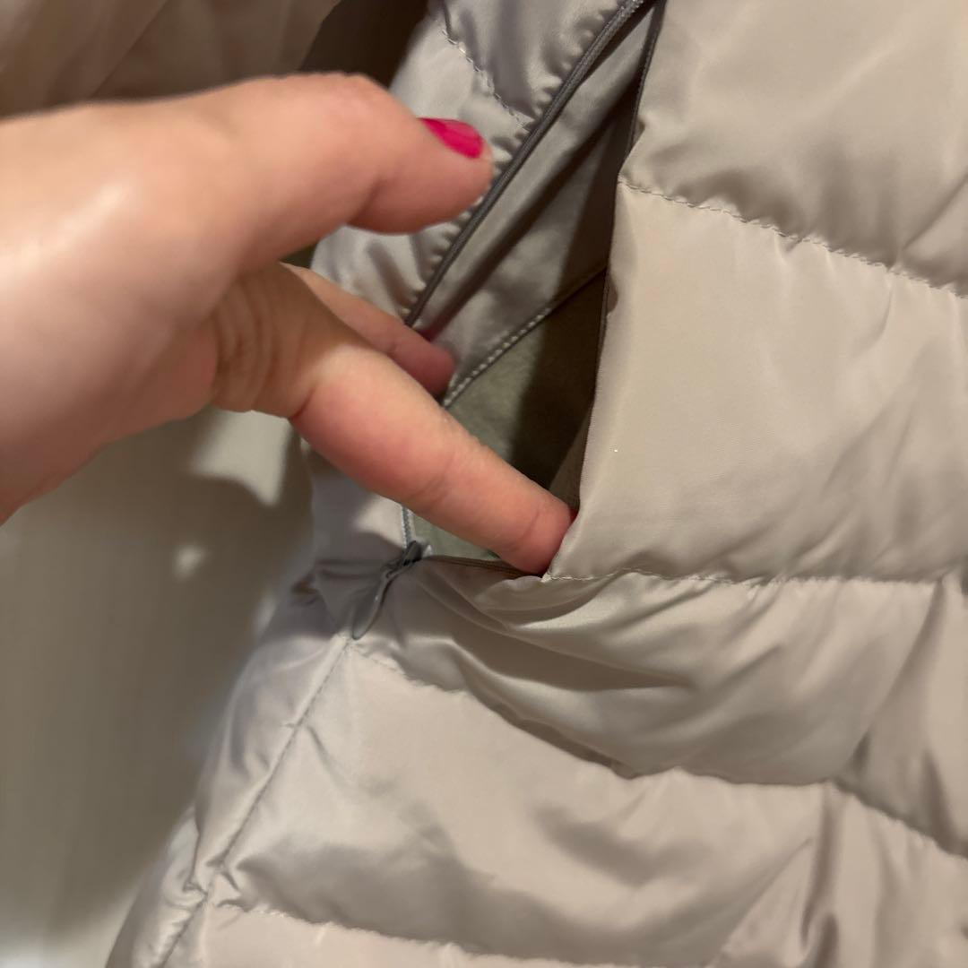 Reflect フード付きロングダウンジャケット11号　美品　ベージュ