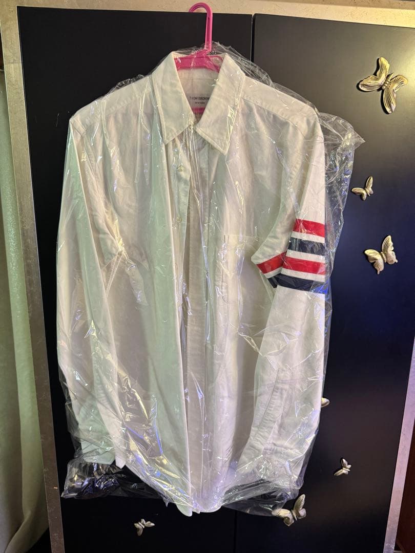 THOM BROWNE ホワイト長袖シャツ